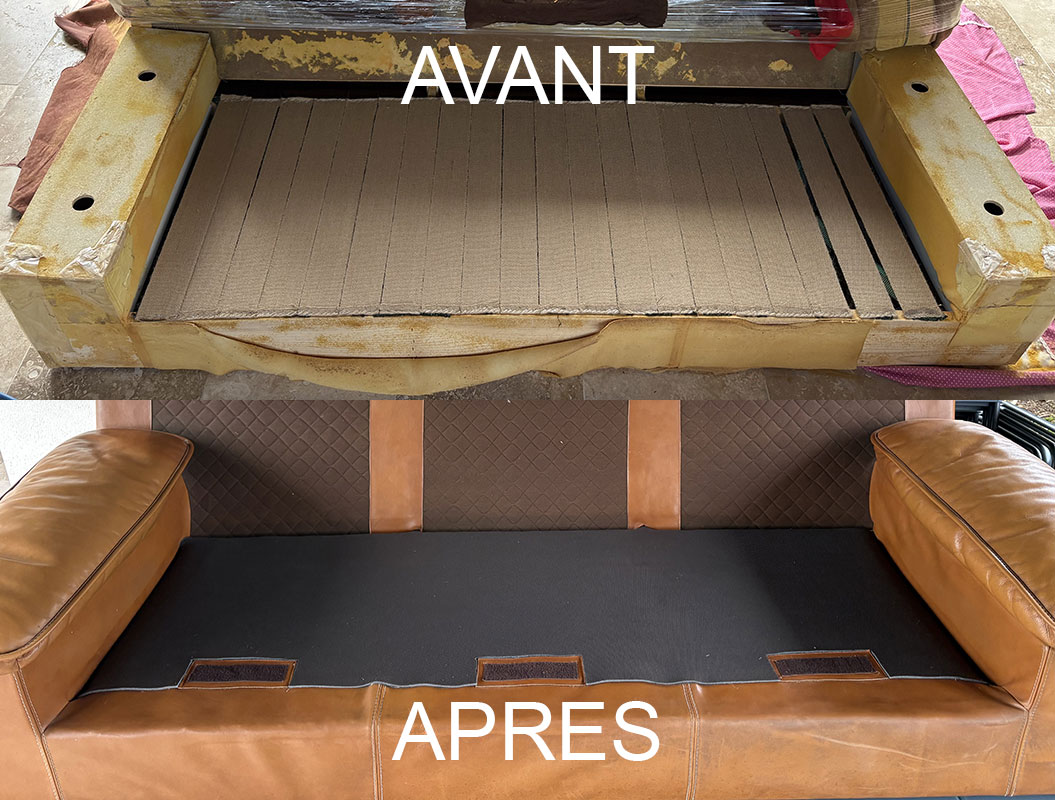 Rénovation d'un canapé en cuir à Genève